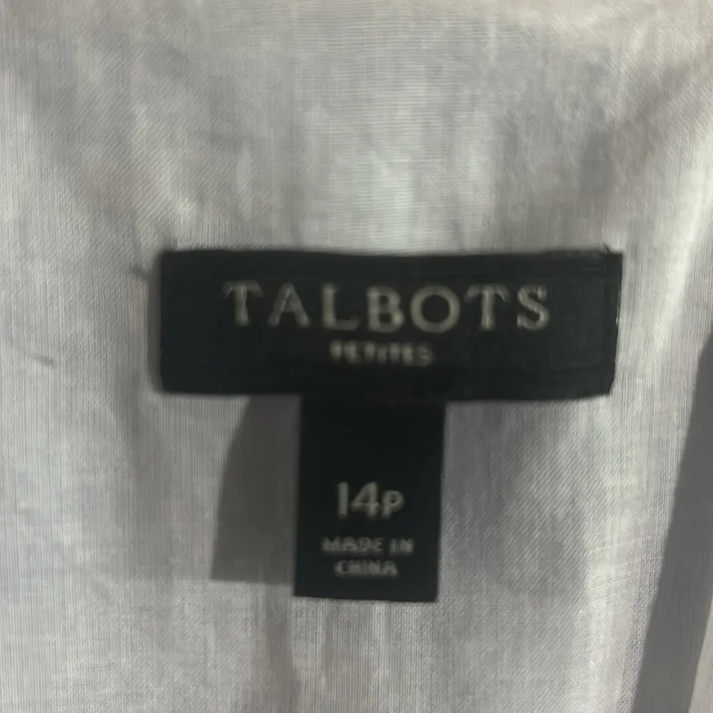 Talbots Light Blue and White Striped Sleeveless Shift Dress